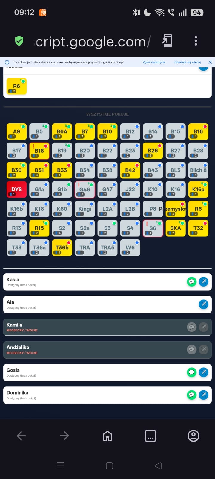 Panel Recepcji Wersja Mobilna
